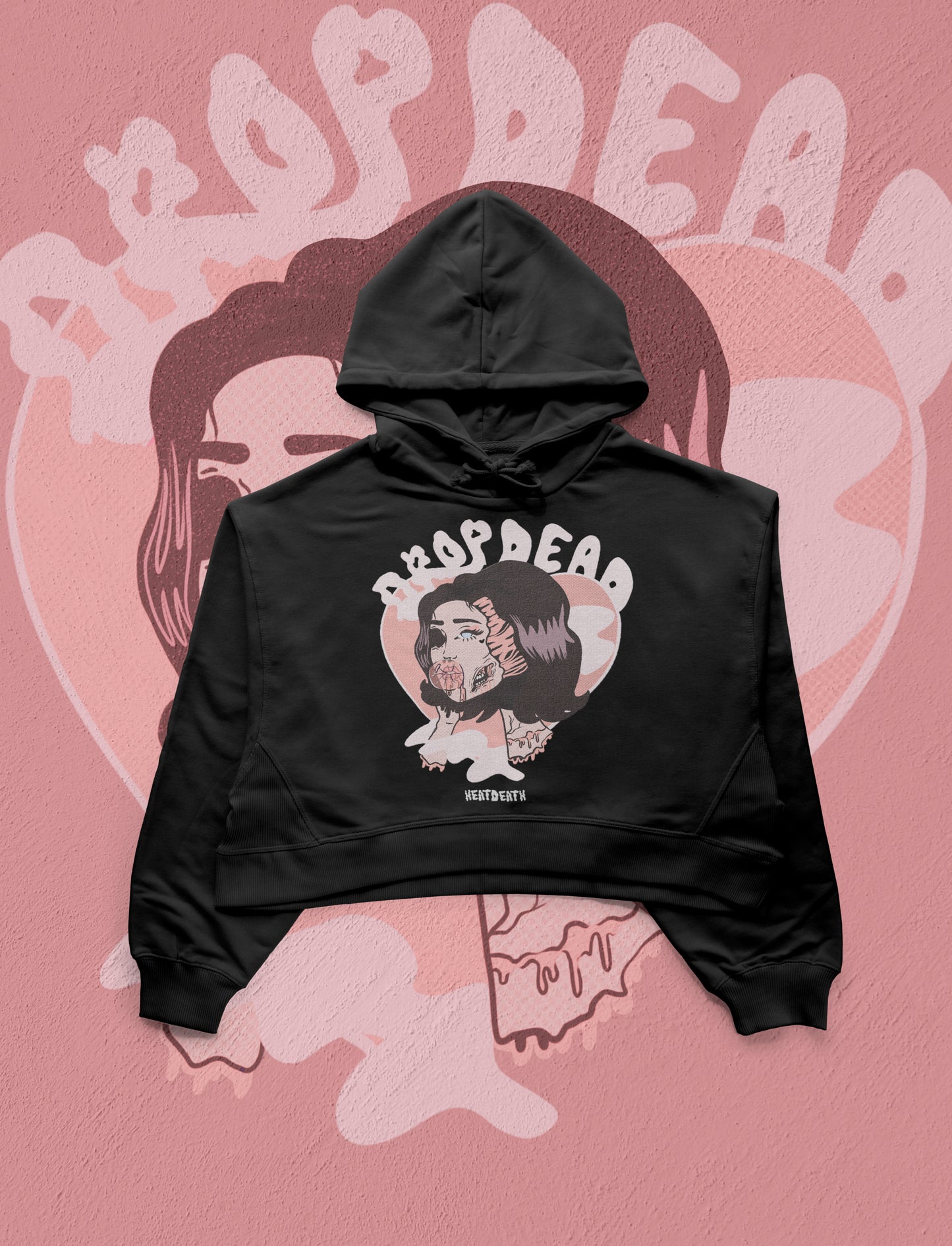 [DROP DEAD] - CROPPED HOODIE